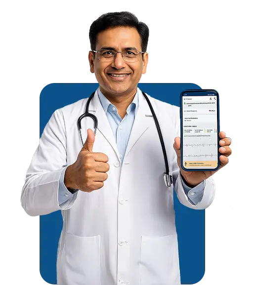 Doctor with ECG Device